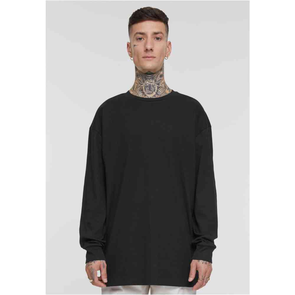 Urban Classics - Organic Boxy Rib Longsleeve shirt - Black
